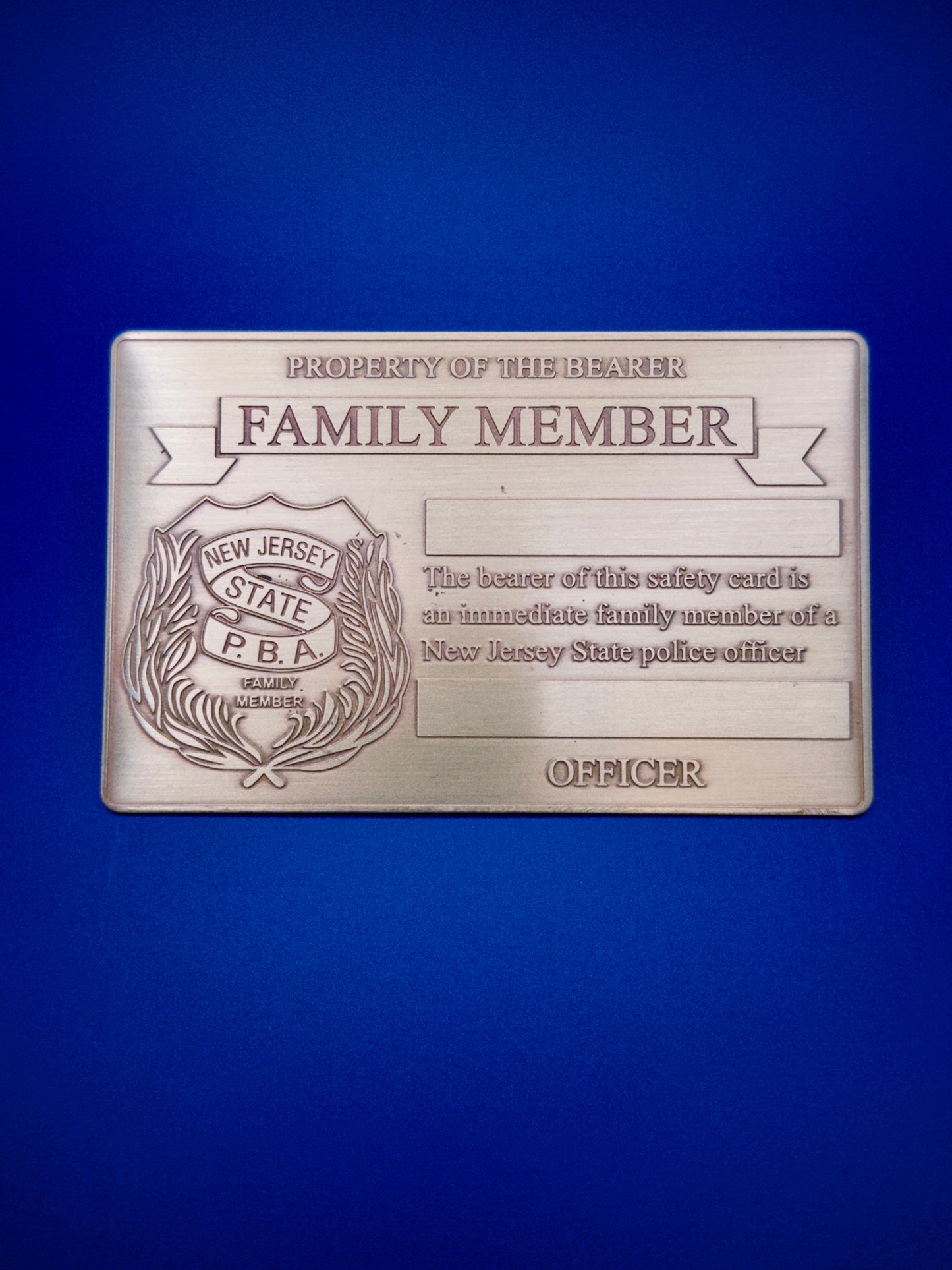 New Jersey State PBA Family Member Badge Set