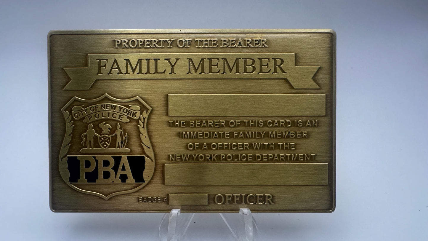 Windshield Badge PBA City of New York Police