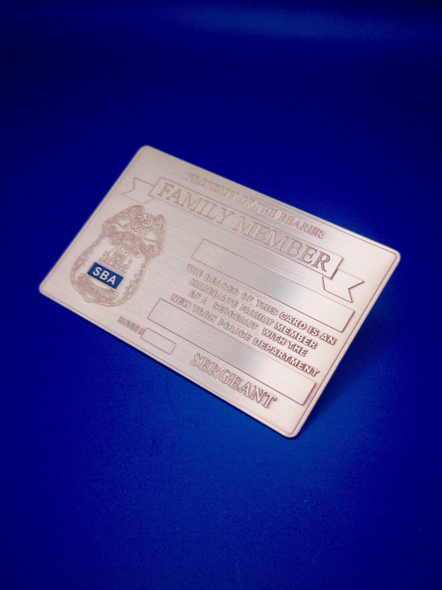 1 lifetime New Gold Metal card for SBA officer’s family members