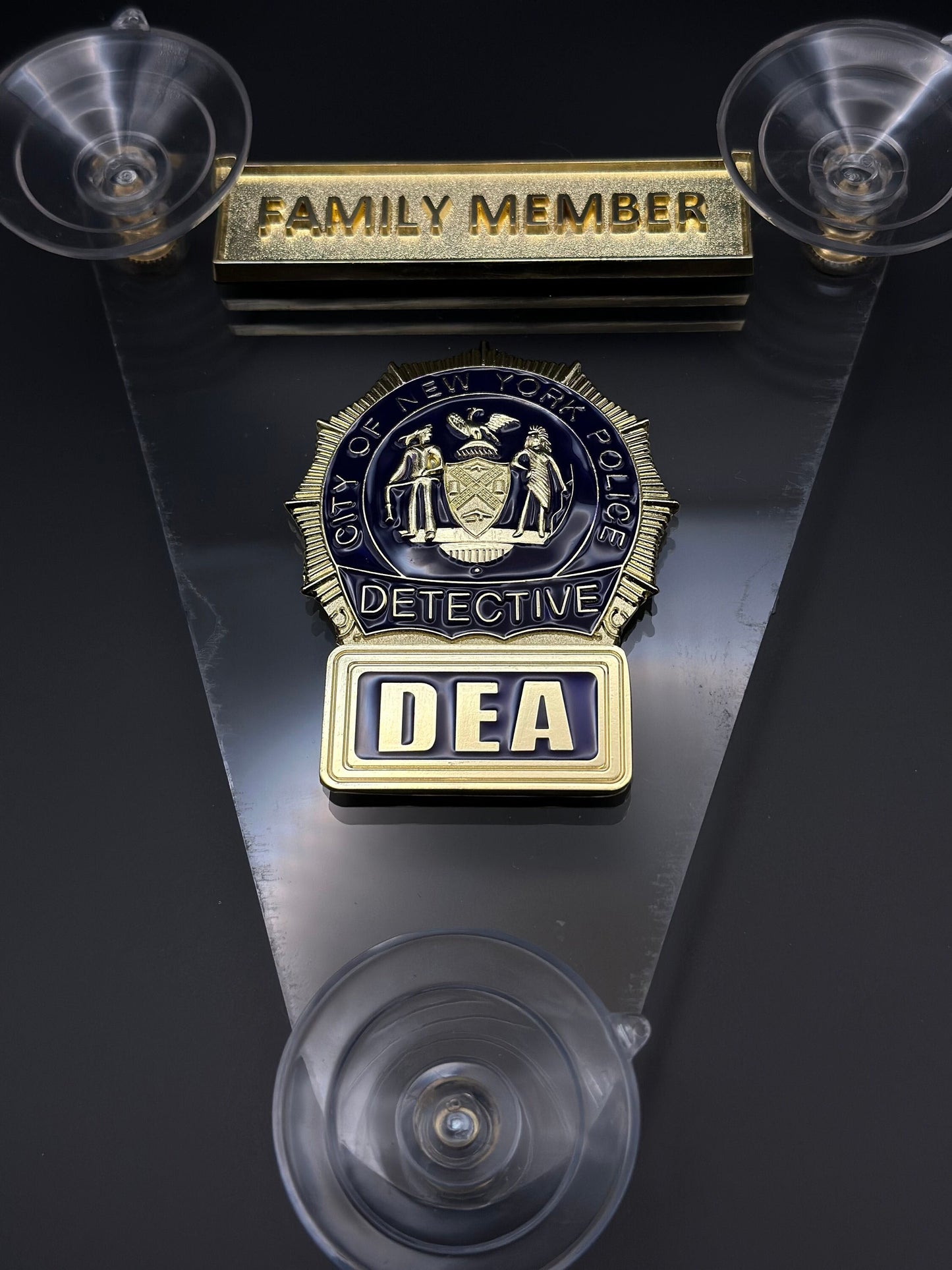 Windshield badge DEA family member set