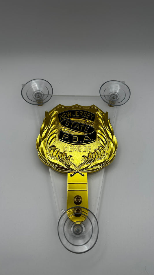 New Jersey State PBA Member Car Windshield Badge