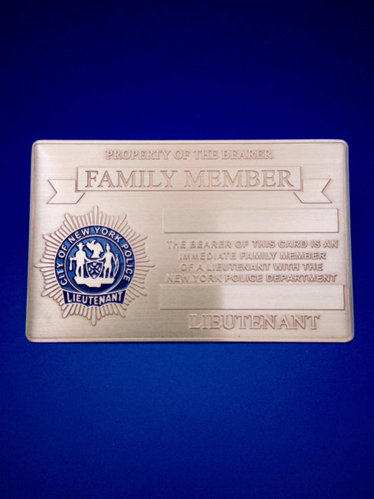 Gold LBA Family Member Card – NYPD Lieutenant