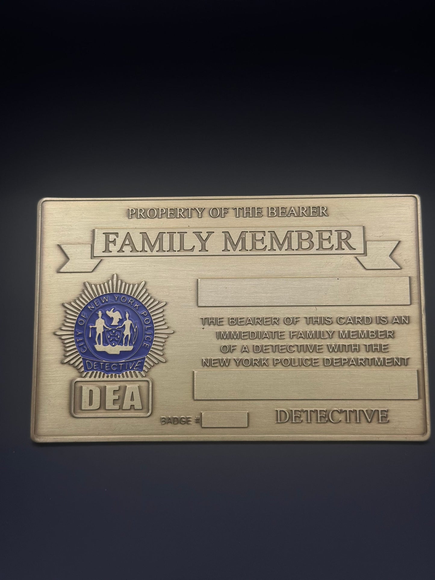 Windshield badge DEA family member set