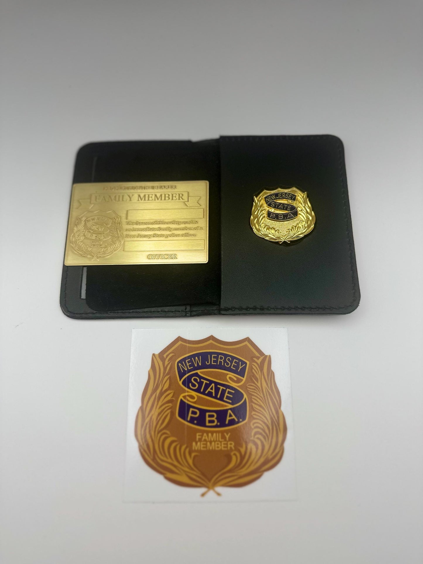 New Jersey State PBA shield and Wallet with mini pin emblem